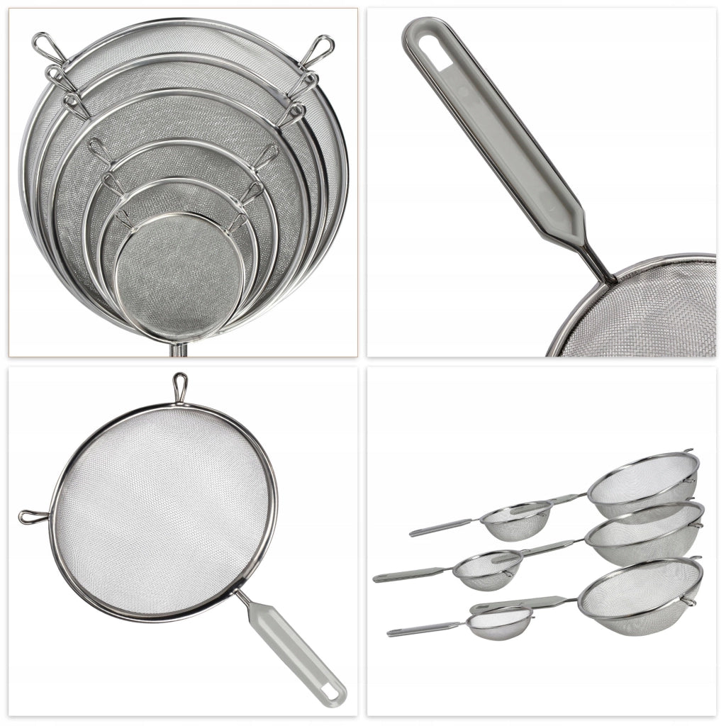 Colino da cucina KADAX con manico in acciaio per setacciare la farina, denso, 18 cm