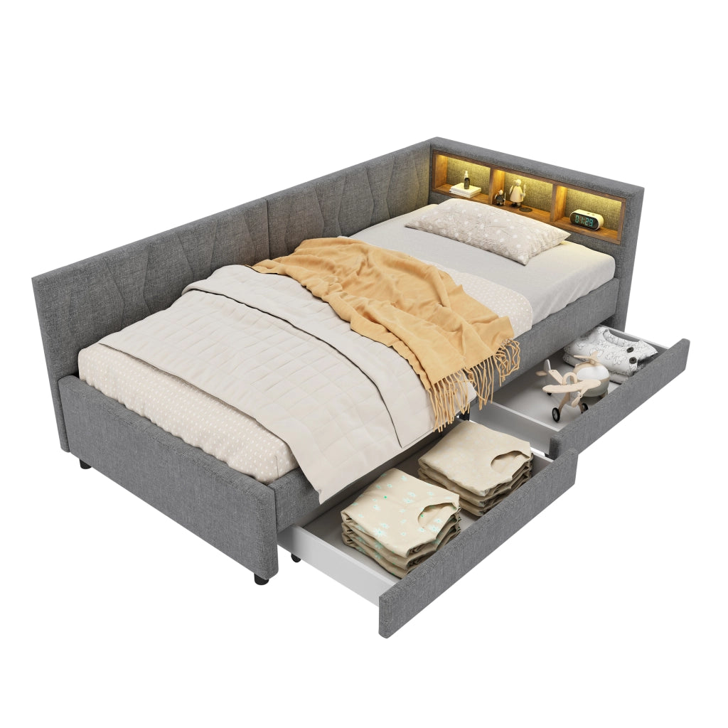 Letto giorno funzione letto divano lino 90x200 cm
