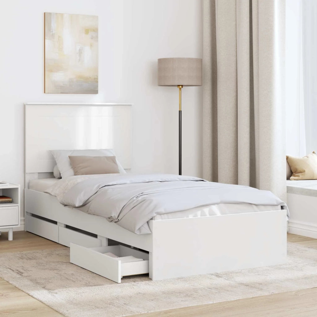 Struttura del letto Bianco 90 x 200 cm Legno Ingegnerizzato