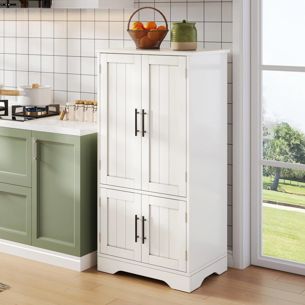 Mobile colonna da cucina con ripiani regolabili; luce LED con sensore e vano per apparecchi in MDF bianco 120 × 60 × 40 cm
