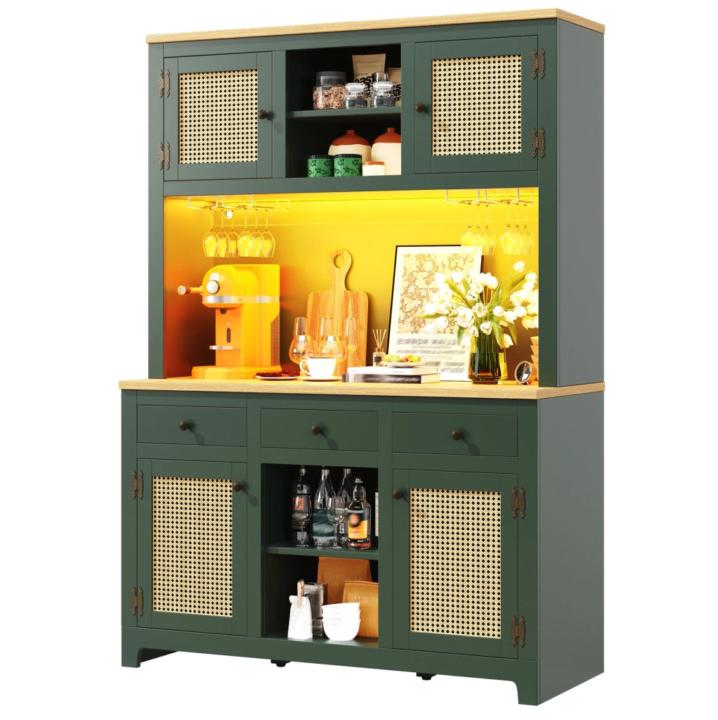 Credenza da cucina alta 120x40x180 cm in MDF verde antico