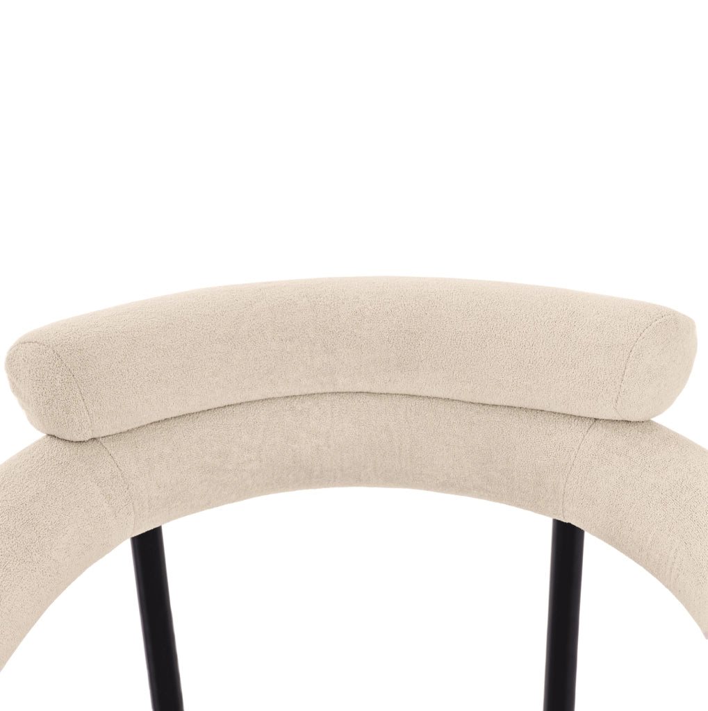 Sedia 70x62x84 cm ergonomica in velluto e ferro beige