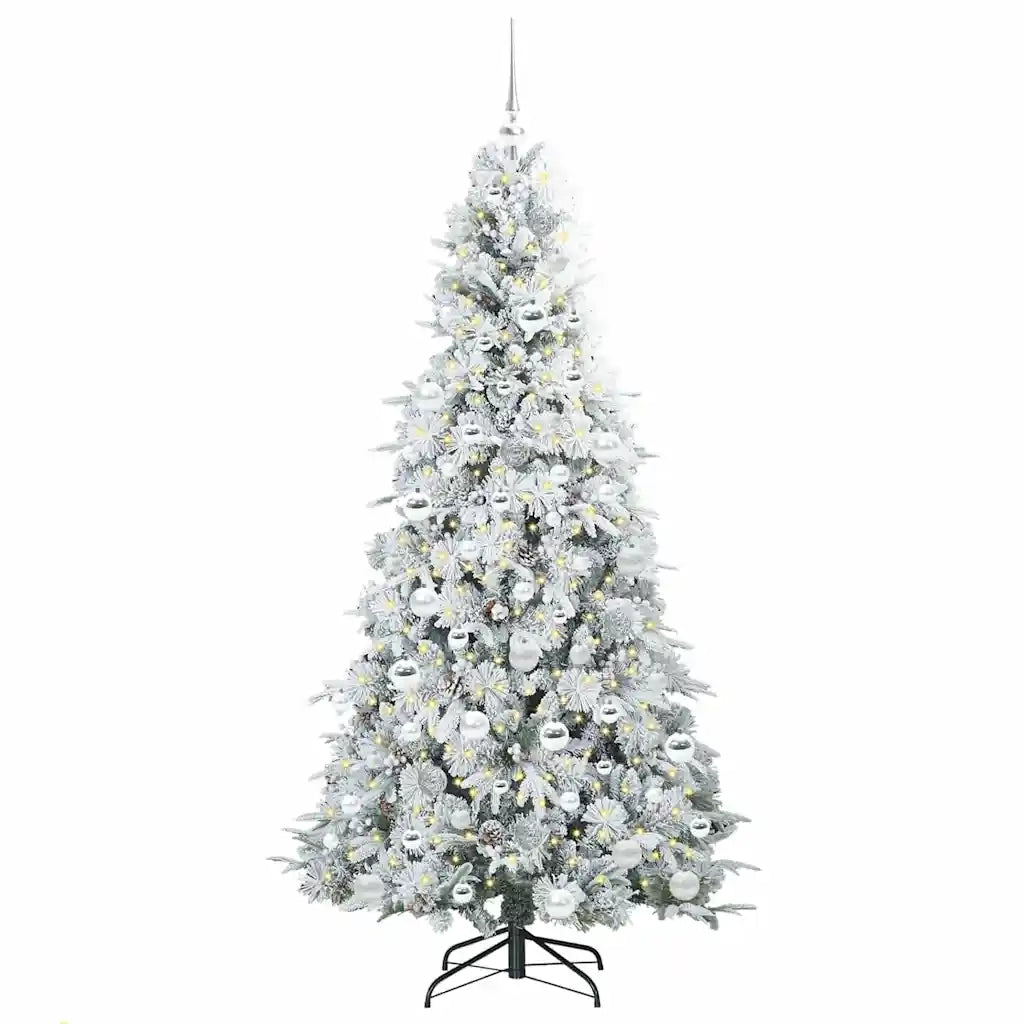 Albero di Natale Artificiale-Albero Natalizio con Rami Pieghevoli Bianco 180 cm 173390
