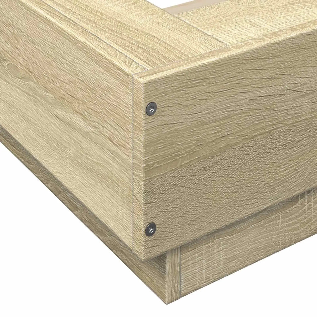 Letto con LED Rovere Sonoma 80 x 200 cm Legno ingegnerizzato 3429582