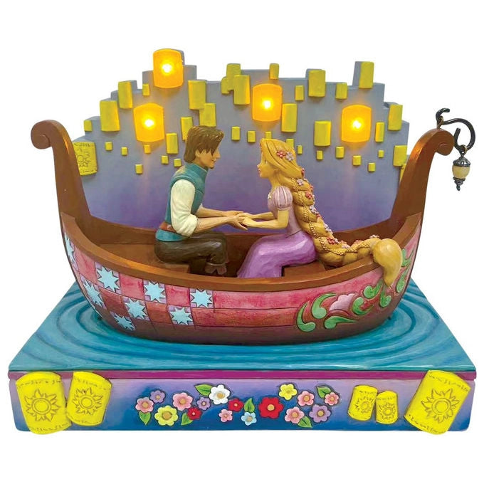 Enesco Rapunzel Barca con Lanterne LED Disney Traditions Statuetta da Collezione Resina