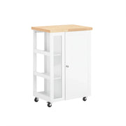 Carrello Cucina Credenza Bianca con Armadio e portabottiglie Bianco FKW75-WN