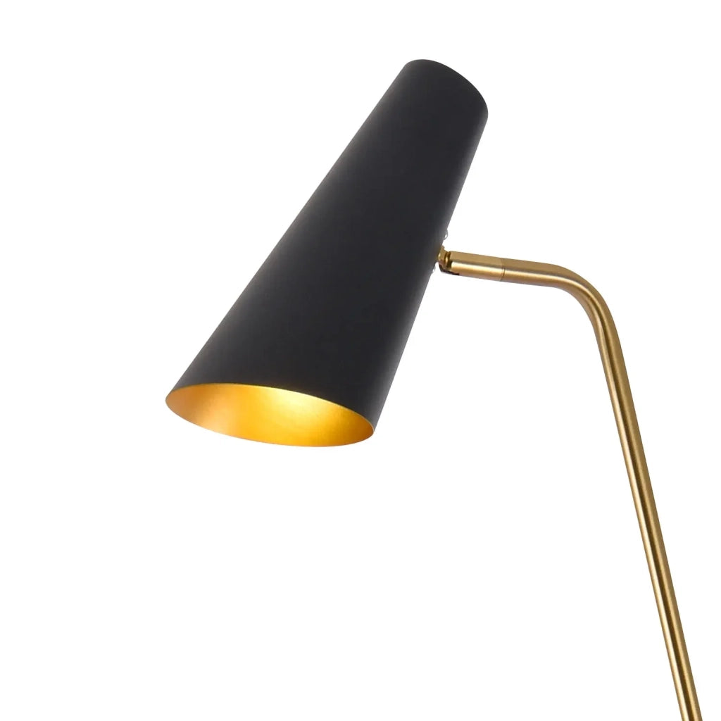 LÚZETE - LAMPADA DA TERRA ACCIAIO DORATO/BAILEY NERO