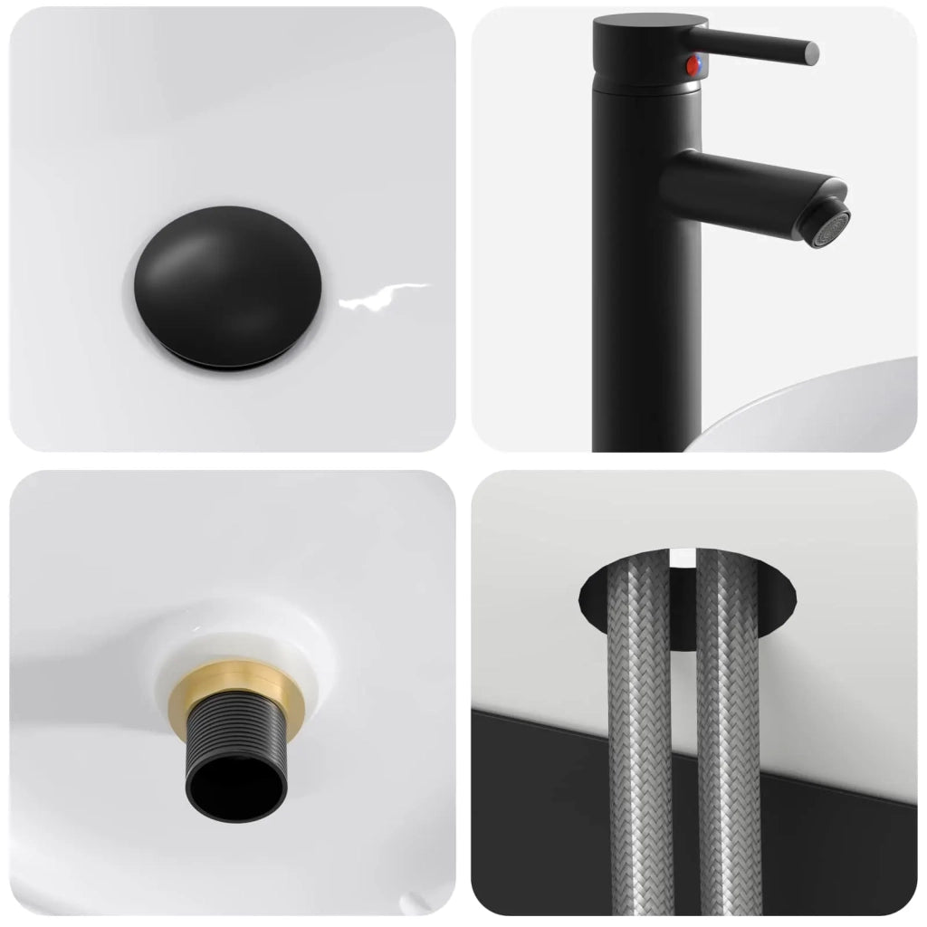Mobile Lavabo | Armadio Lavabo da parete Nero 49 x 44,5 x 65 cm