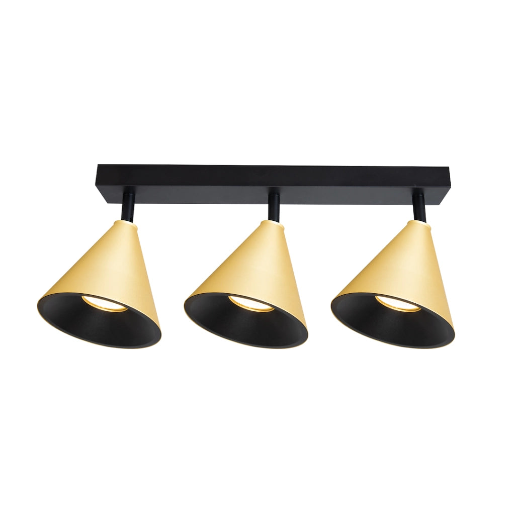 Faretto a soffitto su barra 3xGU10 oro/nero Cone Milagro