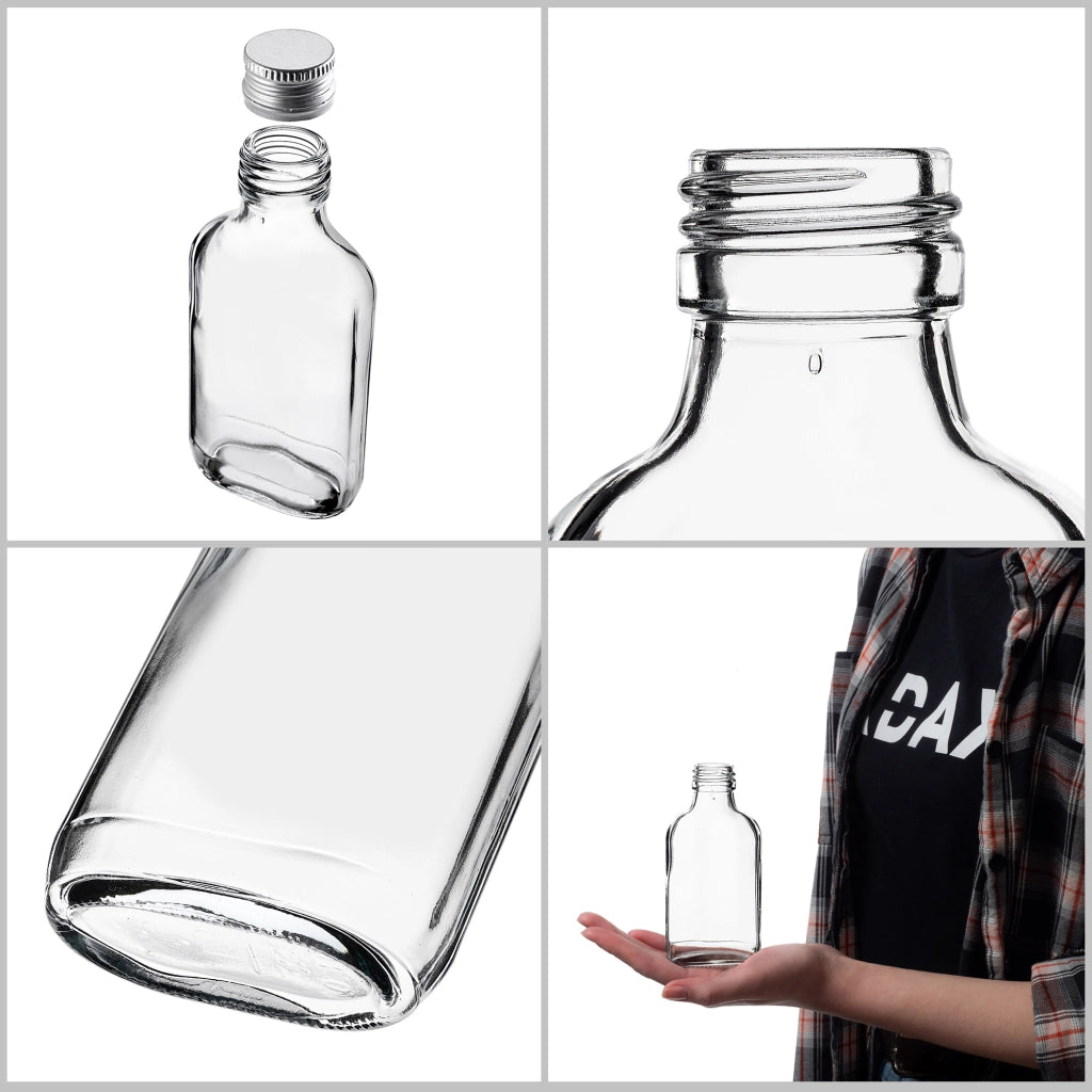 KADAX Flask Bottle 100ml Con Tappo Argento 10pz.