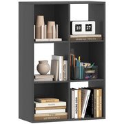Libreria Cubi Scaffale 6 Ripiani ¨C Minimal ¨C Legno Nero 61.5x29.5x91.5 cm