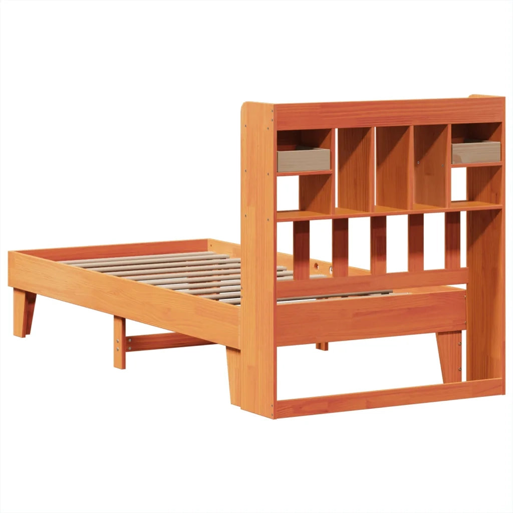Letto senza Materasso-Struttura Letto Marrone Cera 75x190 cm in Legno di Pino 285090