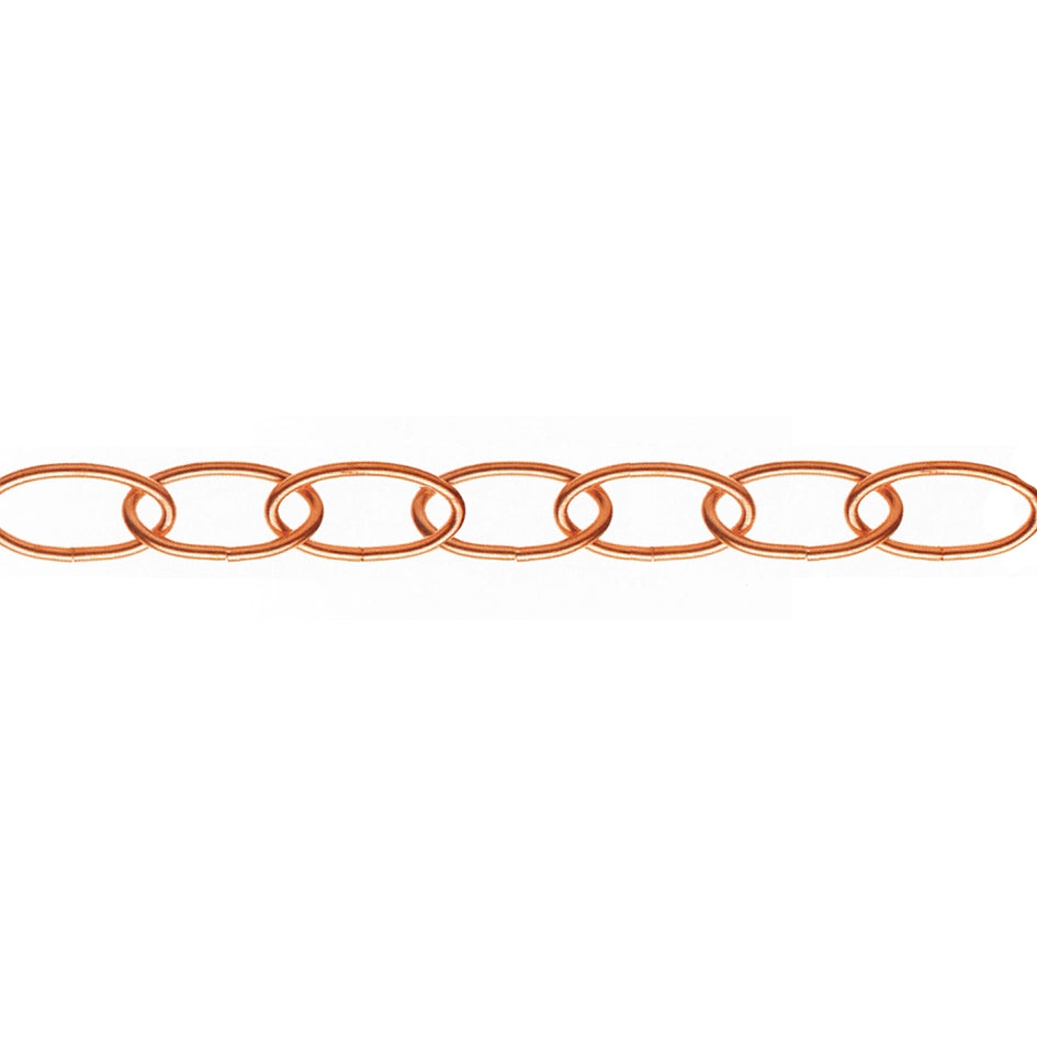Catena ornamentale ovale Ã˜ 2,8 mm. in acciaio ramato 15 mt.