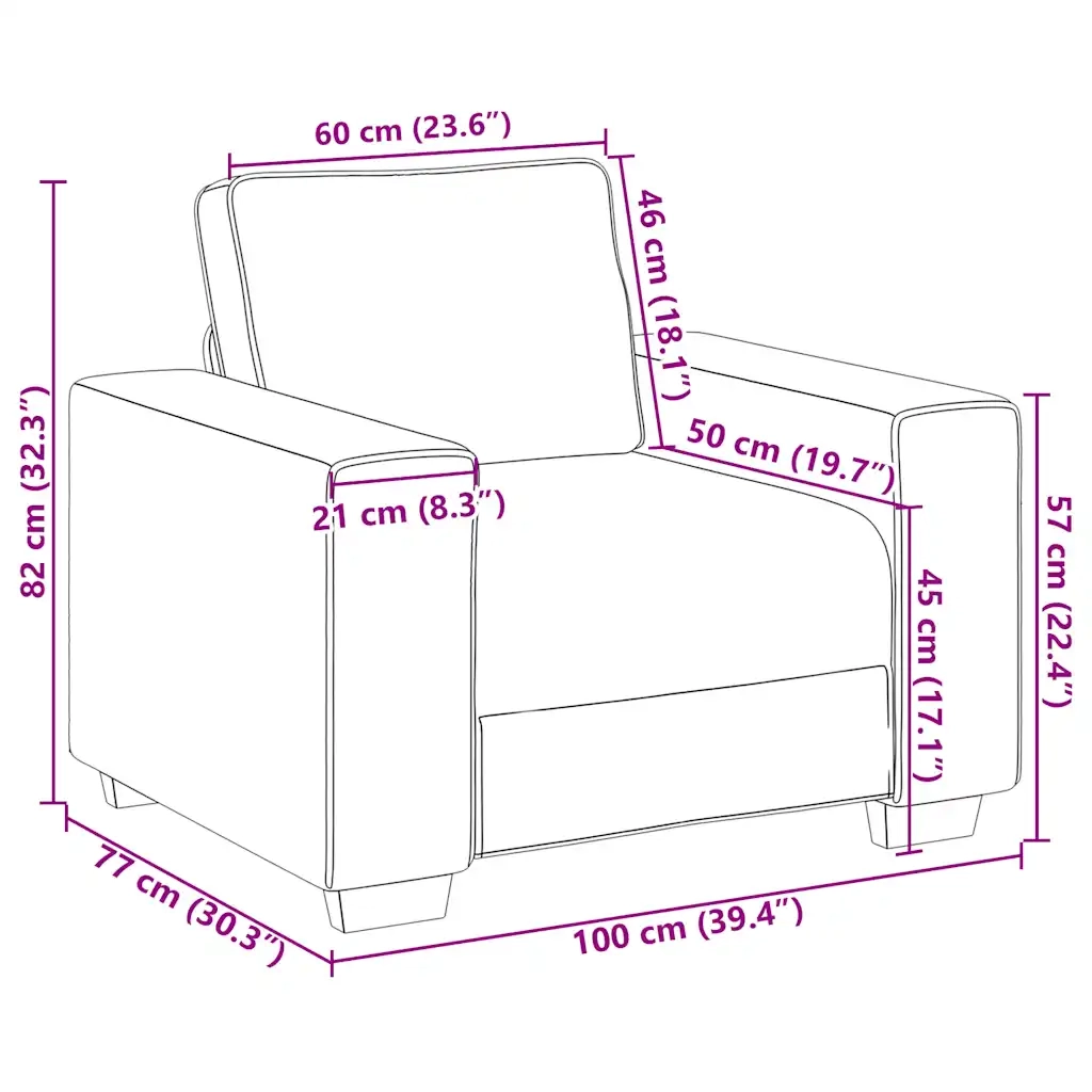 Poltrona | Sedia Relax Marrone 100x77x82 cm in Tessuto