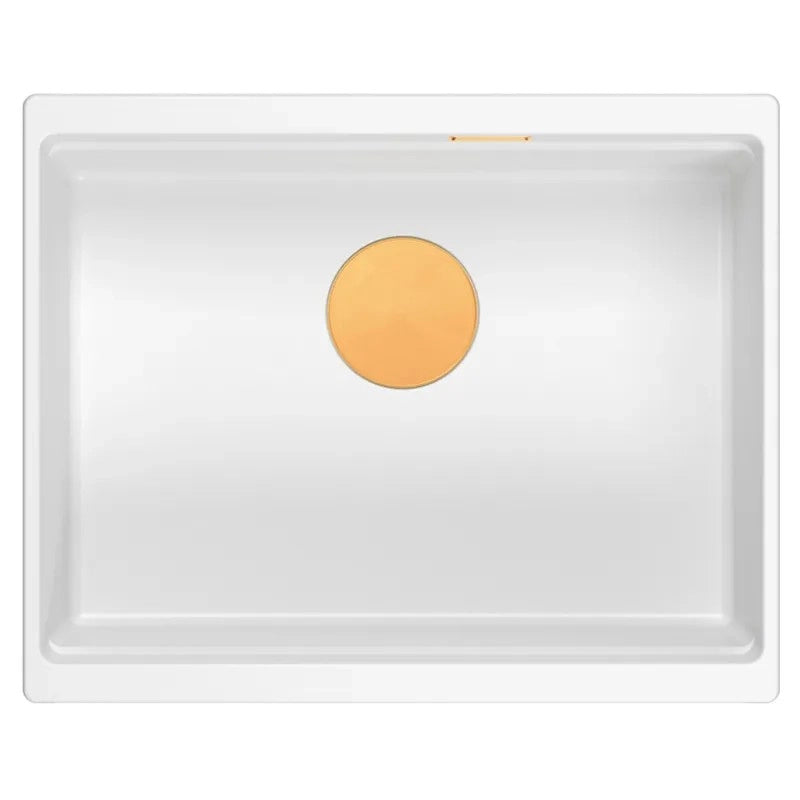 Lavello In Granito Logan 100 White Tappo oro