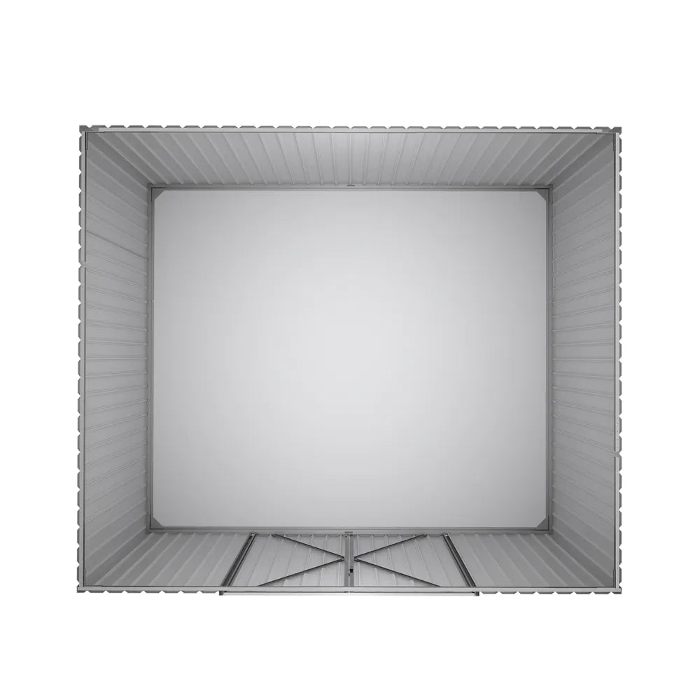 Casetta da giardino in acciaio zincato bianco 3,21x2,77xh2,17 m - 117,7kg - 8,9 metri quadri