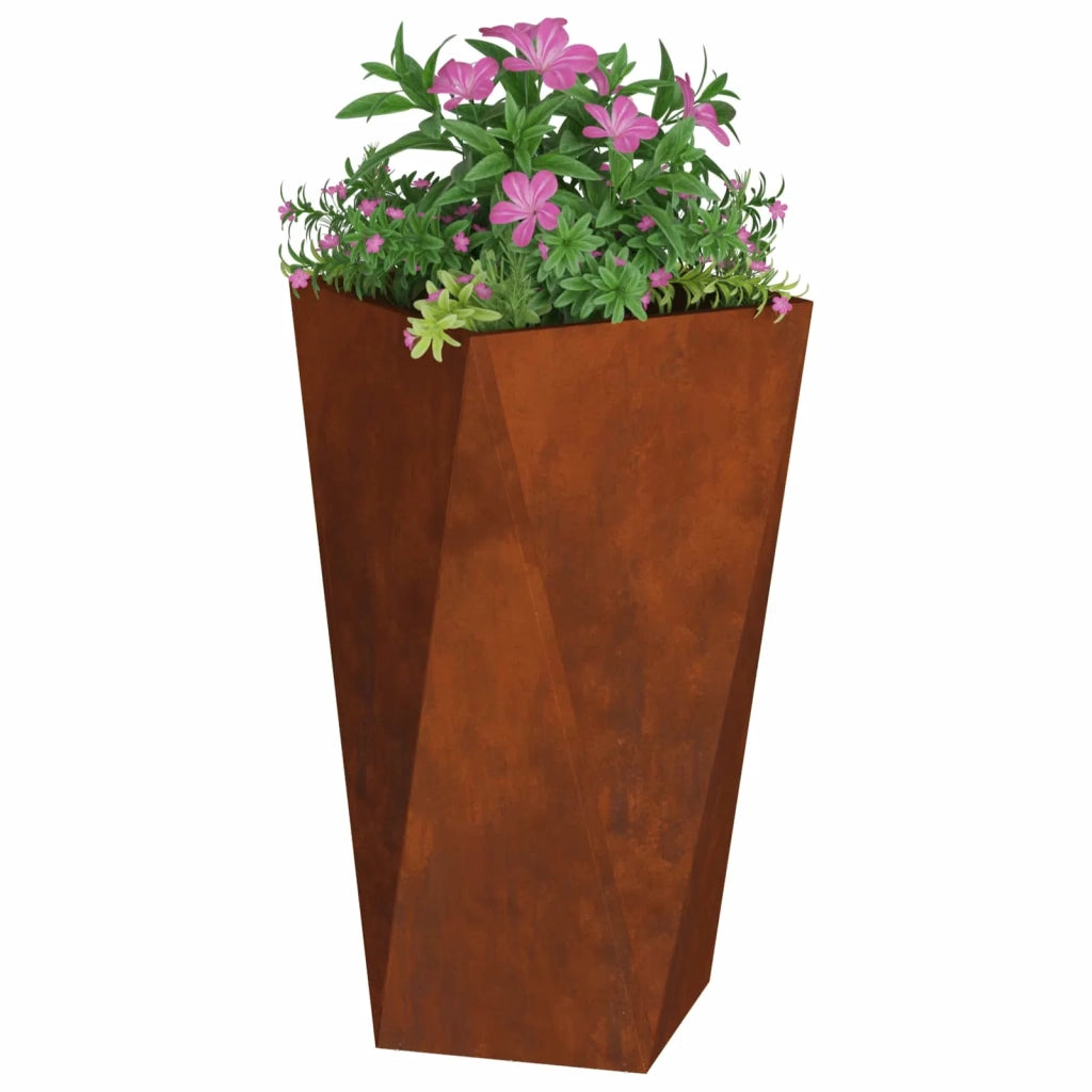2 pz Fioriera | Cassetta per fiori | Vaso Ruggine 40 x 40 x 75 cm