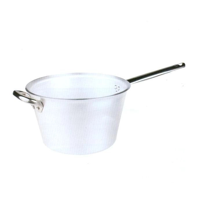 Agnelli ALMR65B22 Alluminio 5 Paiolo per Polenta in Alluminio 5 mm con Manico e Maniglia in Acciaio Inox adatto per Piani Cottura Gas Elettrici e Radianti colore Argento