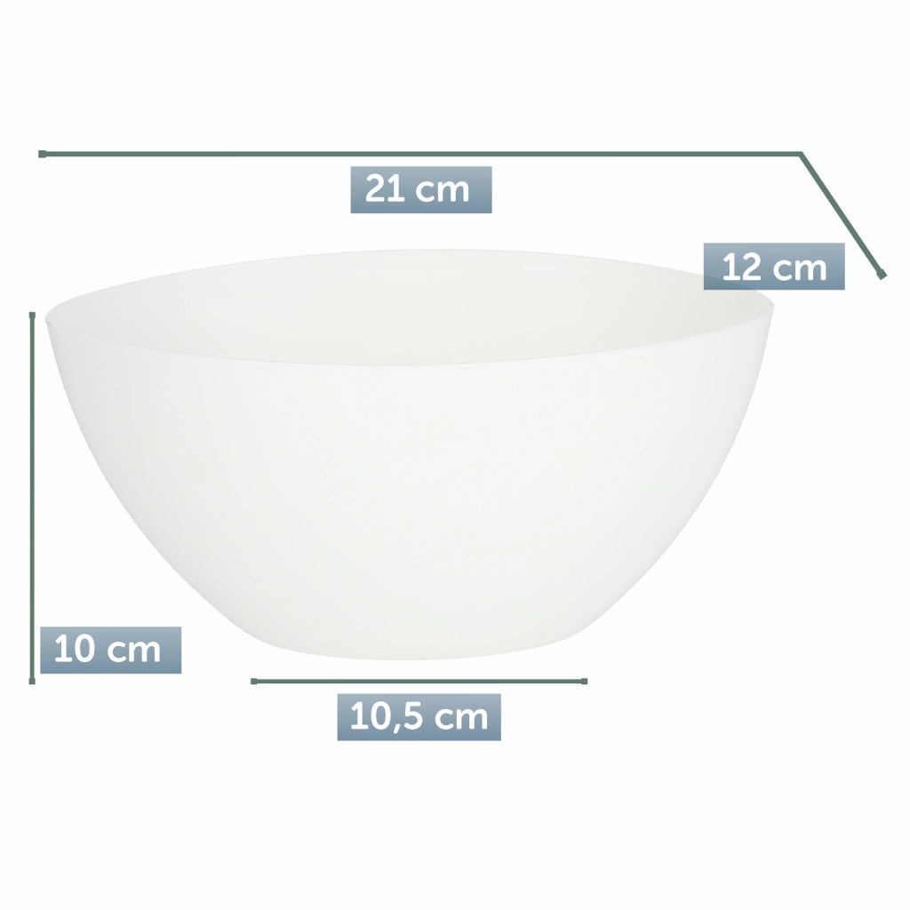 Vaso da fiori KADAX ovale da 21 cm in plastica bianca