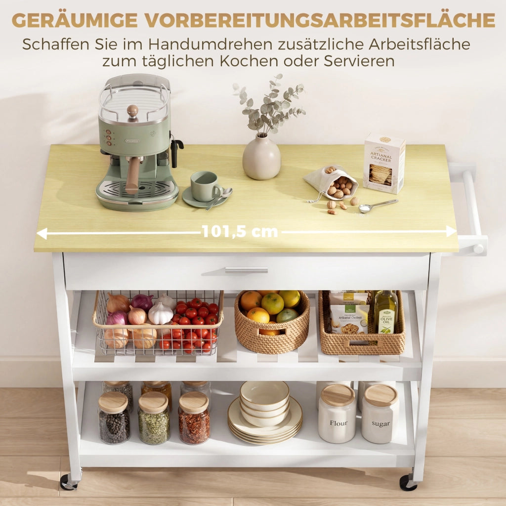 Carrello da cucina con ripiani ¨C zephmum ¨C Bianco