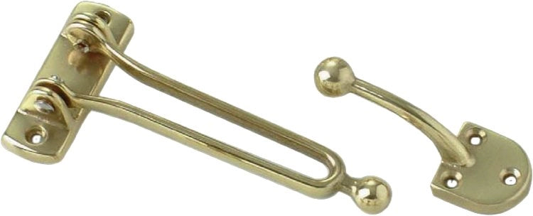 GANCIO DI SICUREZZA PER PORTE 130x65 mm - Ottone lucido - 2 pezzi