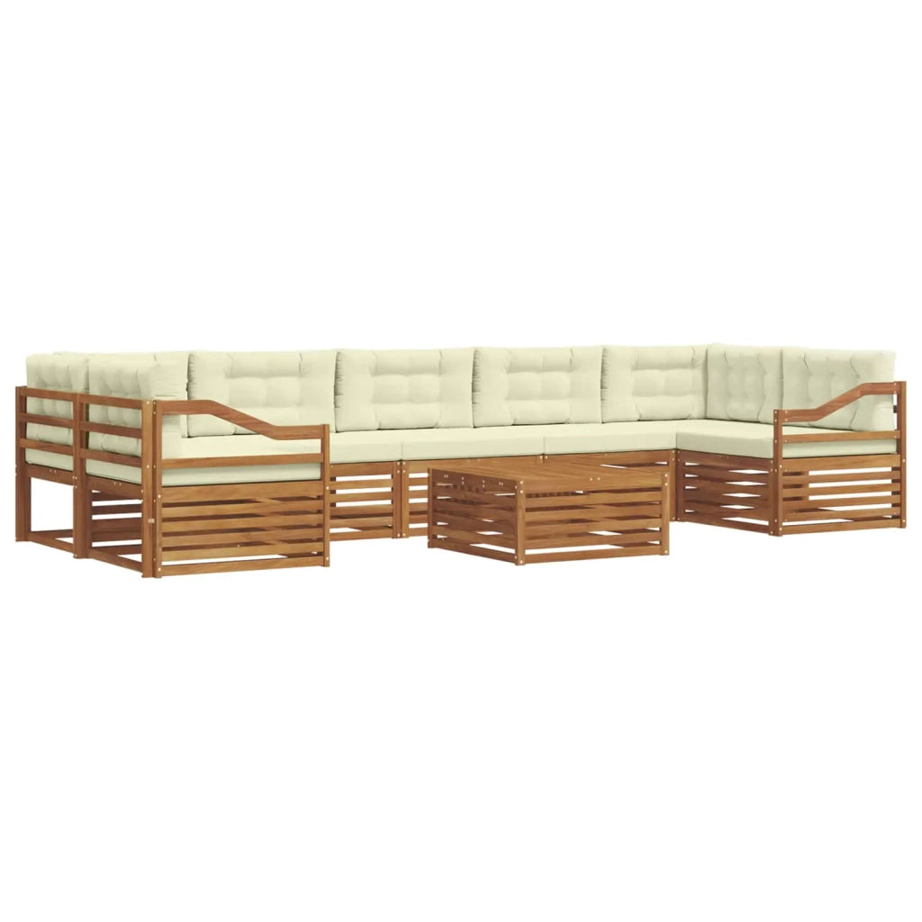 Set di divani da esterno con cuscino 8 pcs Naturale e Crema 3373195