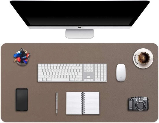 Protezione per scrivania, supporto per computer, schermo per scrivania, blocco per laptop, per laptop/tastiera/tastiera, materiale PU vuoto, impermeabile + suède, antiscivolo, 90 x 43 cm (moddabile)