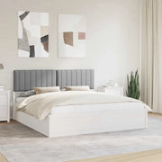 Letto con Testiera Rivestita Grigio chiaro 180 x 200 cm