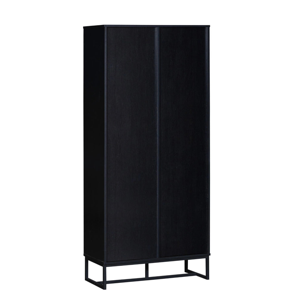 Credenza alta 80x40x180 cm con anta, cassetti e vani aperti