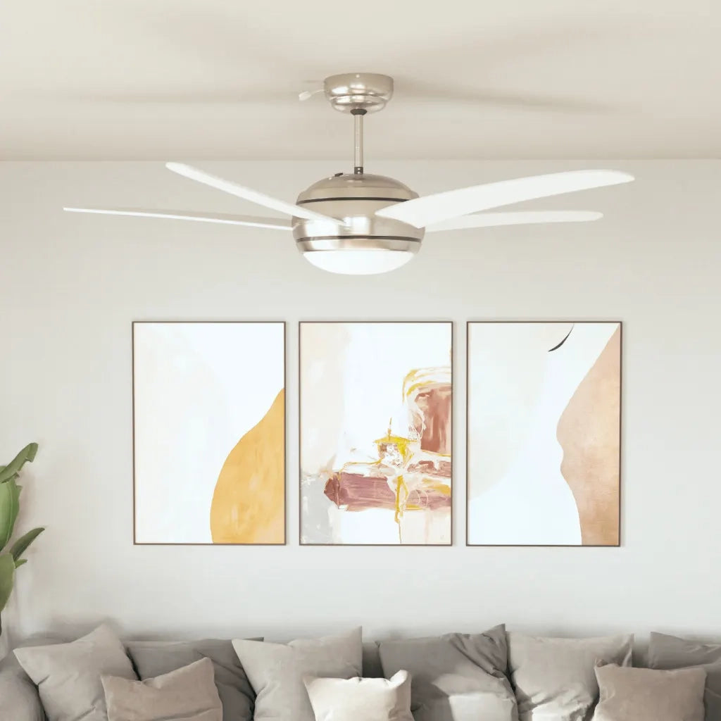 Ventilatore da Soffitto Decorato con Luce 128 cm Bianco 50538
