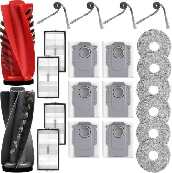 22 Accessori per robot aspirapolvere - 2 set di pennelli, 6 sacchi aspirapolvere, 6 dischi aspirapolvere, 4 filtri HEPA, 4 pennelli laterali