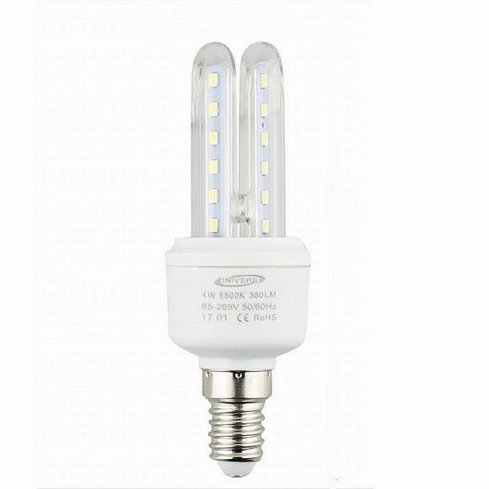 Trade Shop - Lampadina Led Attacco E14 2u 4 W Luce Fredda Calda Naturale Illuminazione 2u-01 - -bianco Freddo      -