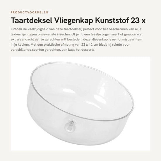 Copertura per Torta Transparente - Igienica - Coperchio in Plastica - 17 x 17 x 10 cm - Protezione dagli Insetti - Adatto per Ristoranti - Coperchio per Alimenti