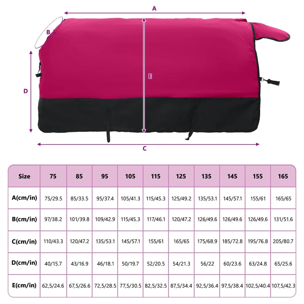 Coperta per Cavalli Rosa e Nero 75 cm Poliestere 42013077