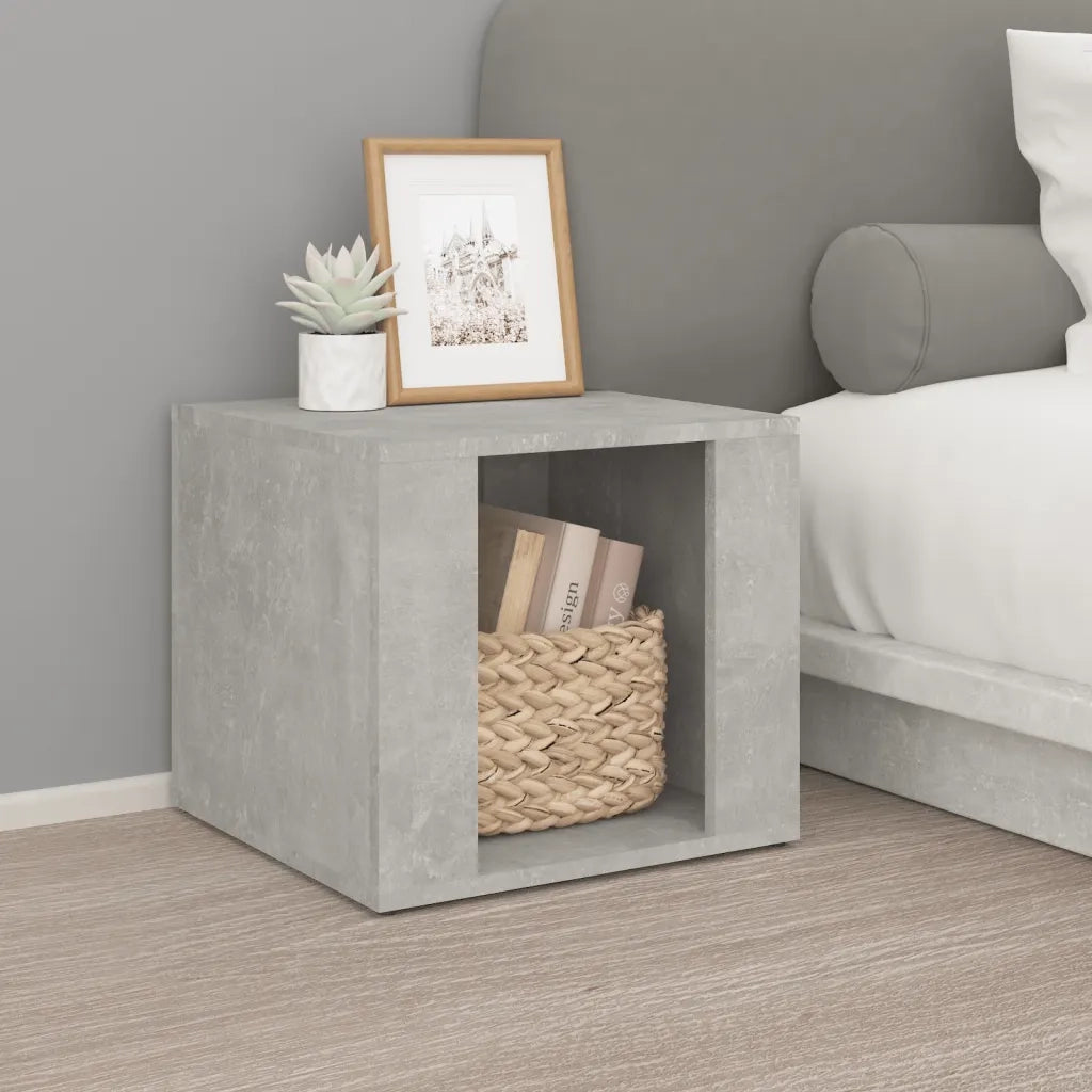 Comodino-Tavolino da notte Grigio Cemento 41x40x36 cm in Legno Multistrato