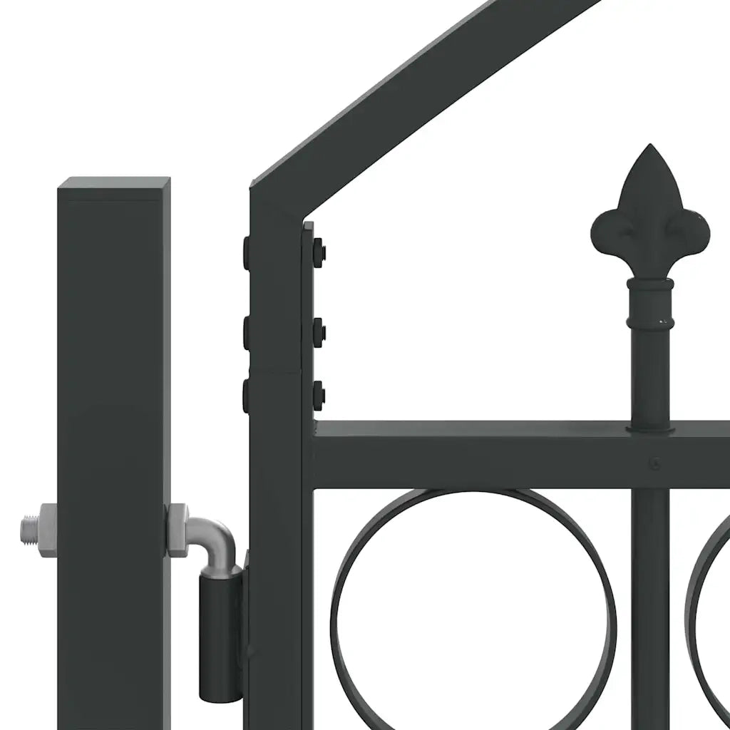 Cancello per recinzione ASSEN 301 x 175,5 cm Acciaio Grigio 42008934