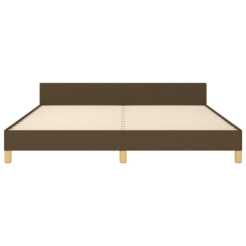 Giroletto con Testiera Marrone Scuro 180x200 cm in Tessuto