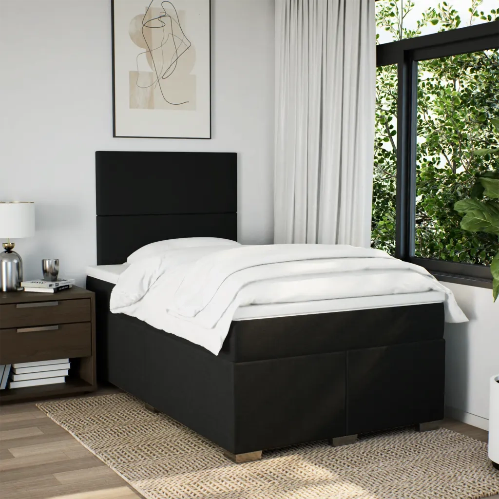 Giroletto a Molle con Materasso Nero 120x190 cm in Tessuto 3290422