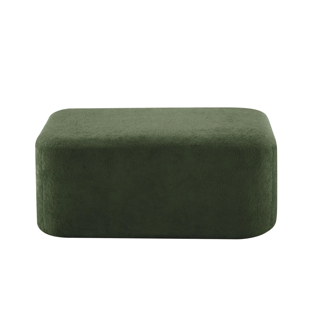 Divano modulare in velluto verde con pouf abbinabile