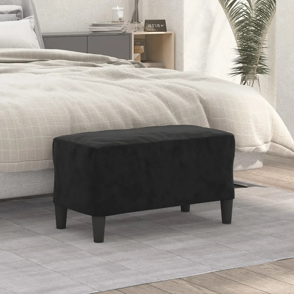 Panca Nera 70x35x41 cm in Velluto CFW7420928