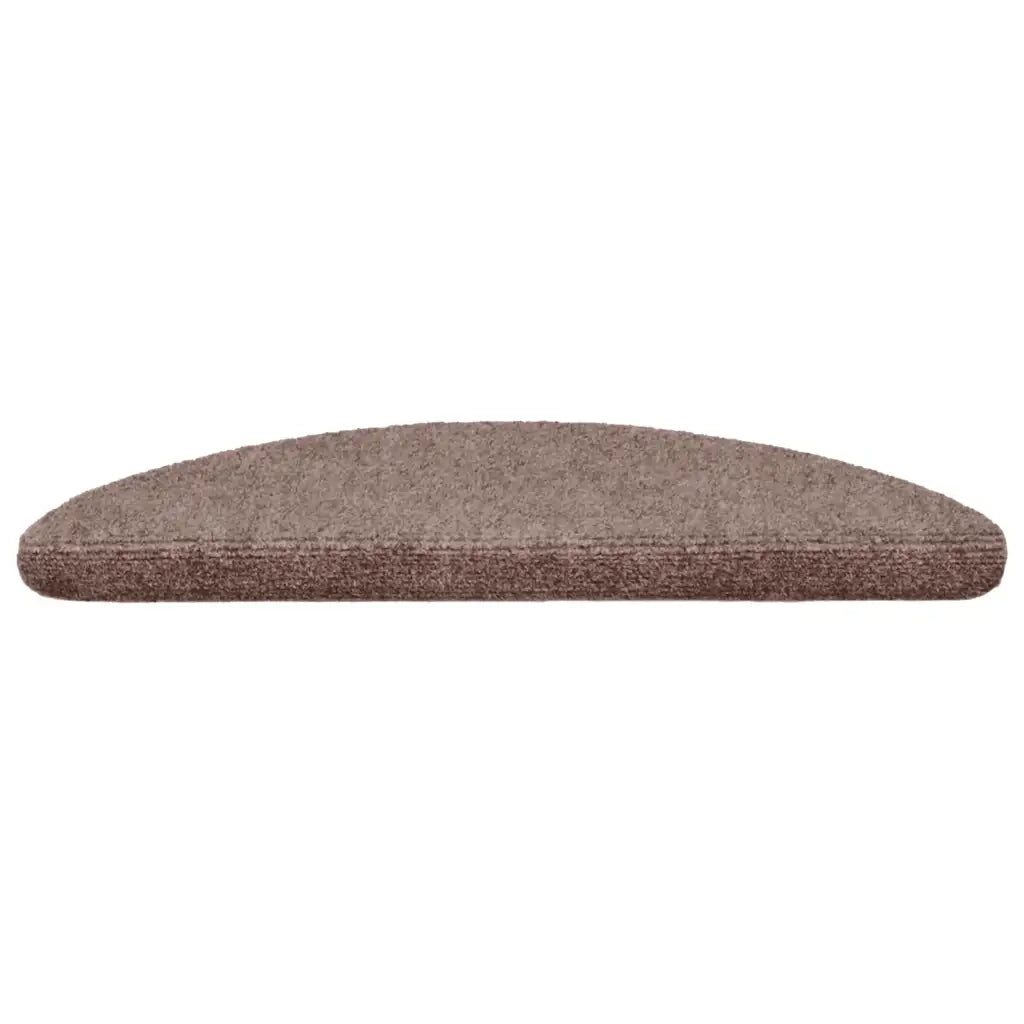 Tappetini per scale autoadesivi 15 pz 56x17x3 cm Marrone Chiaro Semicircolari 132690