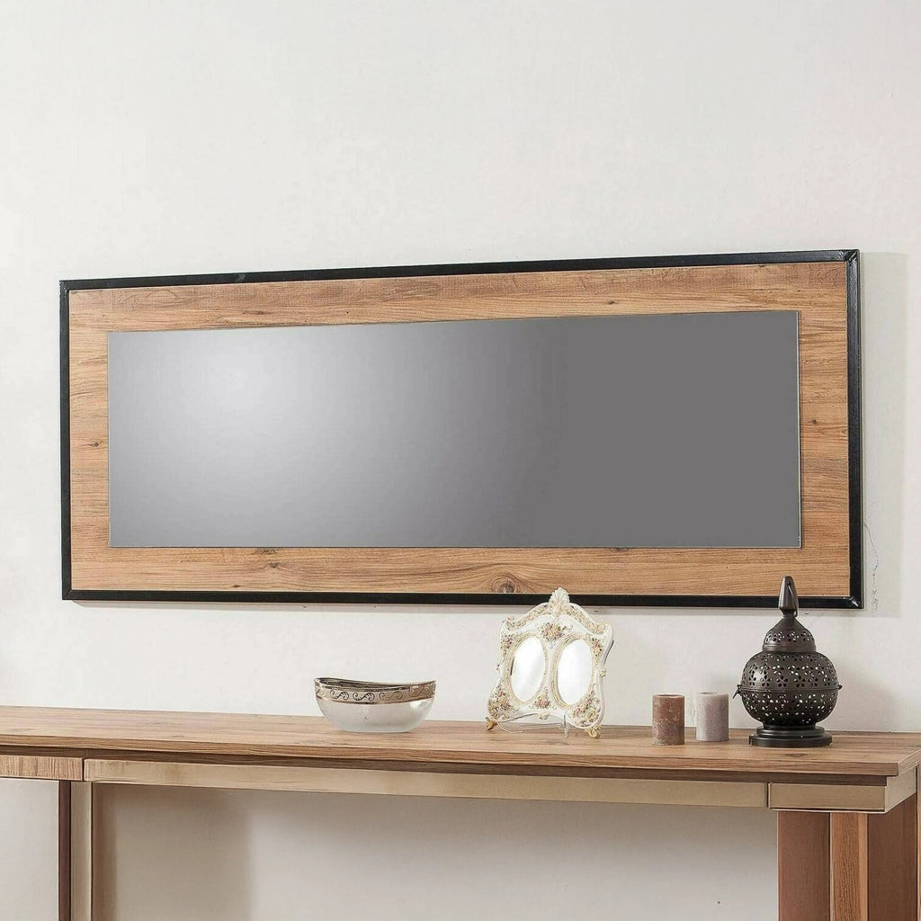 Piaggine, Specchio Forma Rettangolare, 1.5x60h cm Marrone Quercia