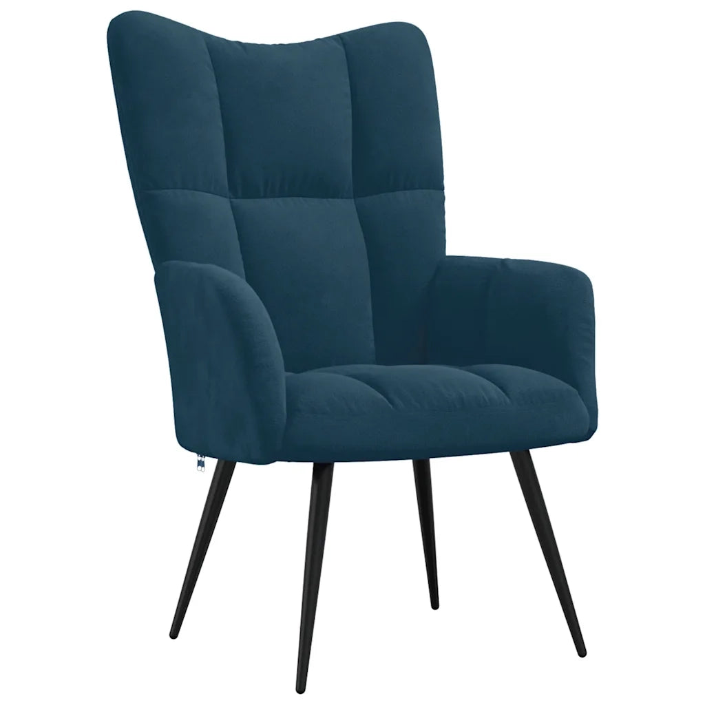 Sedia Relax Blu in Velluto 328083