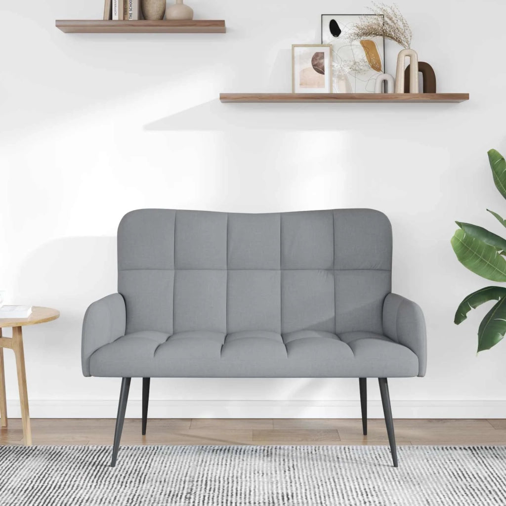 Sofa a Due Posti Grigio chiaro 115 x 61 x 87 cm Tessuto 42028929