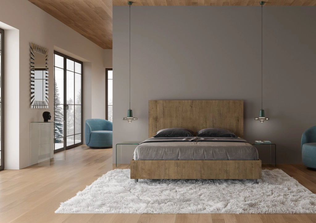 BS COM Letto matrimoniale contenitore 160x200 noce