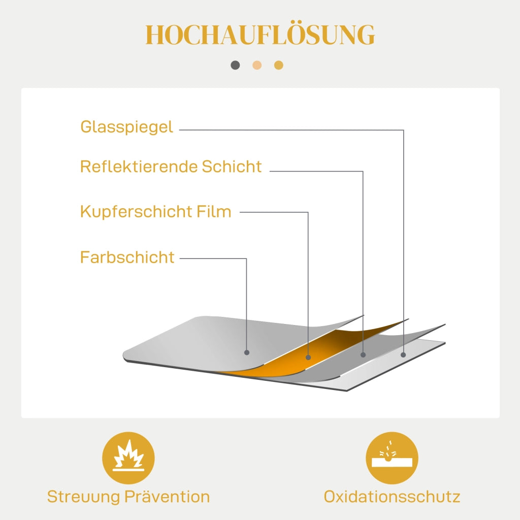 Specchio da Parete ¨C Minimal ¨C Oro 60x3x87 cm