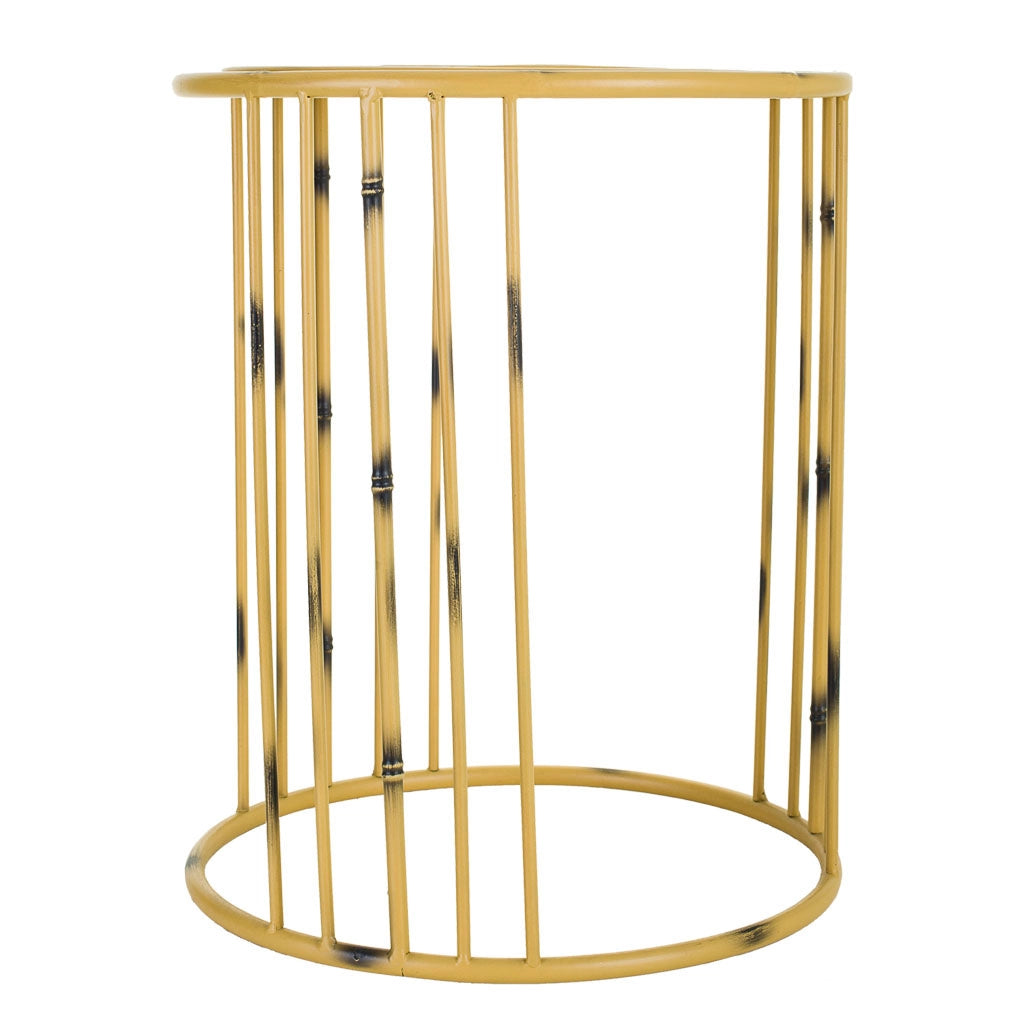 Fioriera in metallo giallo 39x39x48h