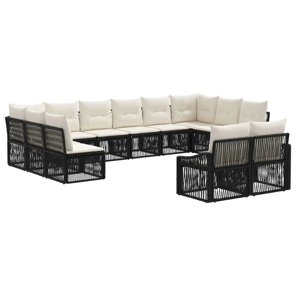 Set Divano da Giardino 12 pz Nero polyrattan 3436150