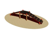 Pedane Su e Giù Tris Giochipark fitness cani legno pino antiscivolo cm275x68h - Tris pedane su e giù