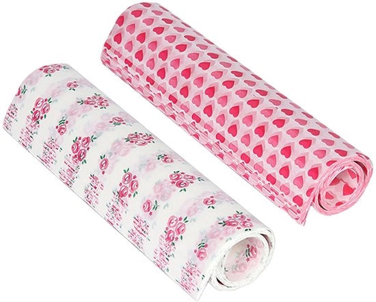 Cadeaupapier 100 Vellen - Motivo Fucsia - Fucsia - Motivo Fiori di Rosa - Pergamena - 25x21,5 cm - Resistente all'Umidità - Pergamena per Confezionamento